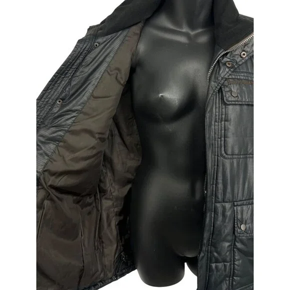 Timberland Men Blue Quilt Puffer Vest Medium Snap Button Pockets Sleeveless EUC - Picture 6 of 10